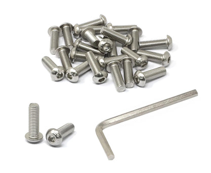 iexcell 50 Pcs M6 x 20mm Thread Pitch 1 mm Stainless Steel 304 Hex Socket Button Head Cap Screws Bolts Kit - PuriLite