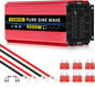 SUNWHEEL 4000W Pure Sine Wave Inverter, 12V DC to 110V/120V AC Power Inverter for RV、Microwave、Off Grid、Truck、Refrigerator、Air Conditioner with 4 AC outlets and LCD Display - PuriLite