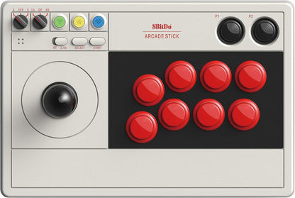 8BitDo Retro Arcade Fight Stick 8 Way Joystick with 2 Dedicated Macro Buttons and Turbo Function for Switch/Switch 2 and PC Windows, Support Bluetooth, 2.4G Wireless and Wired USB-C Cable Connection - PuriLite