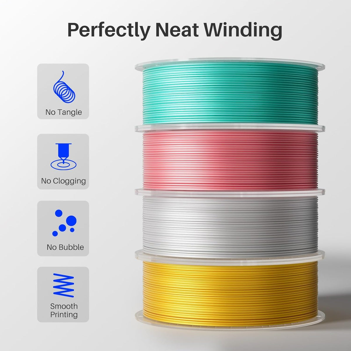 ELEGOO PLA Filament 1.75mm Black 1KG,3D Printer Filament Dimensional Accuracy +/- 0.02mm,1kg Cardboard Spool(2.2lbs) 3D Printing Filament Fits for Most FDM 3D Printers - PuriLite
