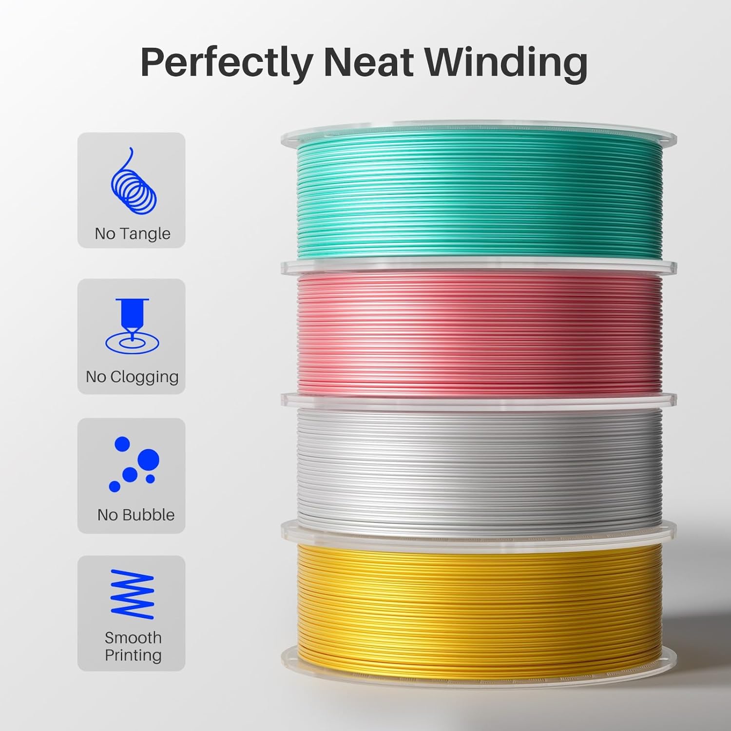 ELEGOO PLA+ Filament 1.75mm Black 4KG, PLA Plus 3D Printer Filament, Dimensional Accuracy +/- 0.02 mm, Tough & High Strength, Fit for Most FDM Printers(1KG/Spool, 2.2 lbs) - PuriLite