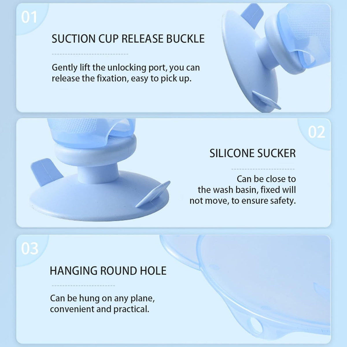 Baby Sink Bath with Suction Cup, Portable Sink Baby Bath with Hanging Hole, Buttock Support Washing Tool for Counter Bathtub Daily Use Bathtub for - PuriLite