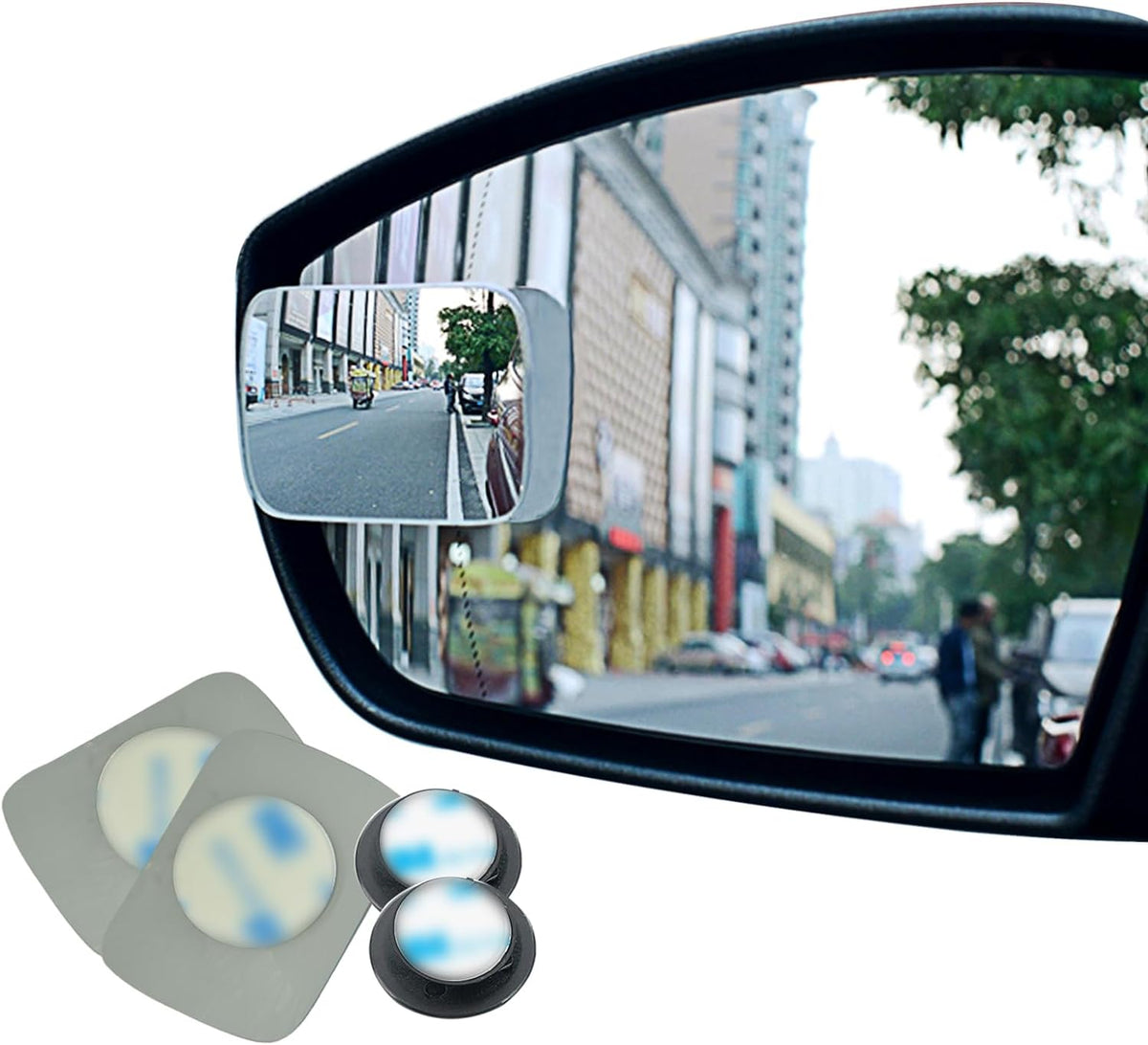 Ampper Blind Spot Mirror, 2" Round HD Glass Frameless Convex Rear View Mirror, Pack of 2 - PuriLite