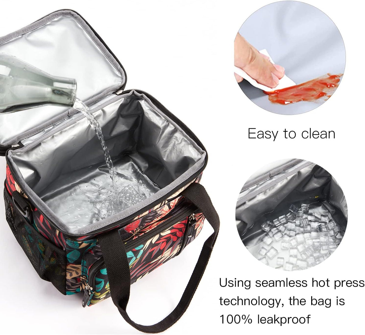 Lunch Bag Women Insulated Lunch Box for Work, Purple Expandable Large Lunch Bags, Leakproof Double Deck Lunch Box Cooler Bag（Purple） - PuriLite
