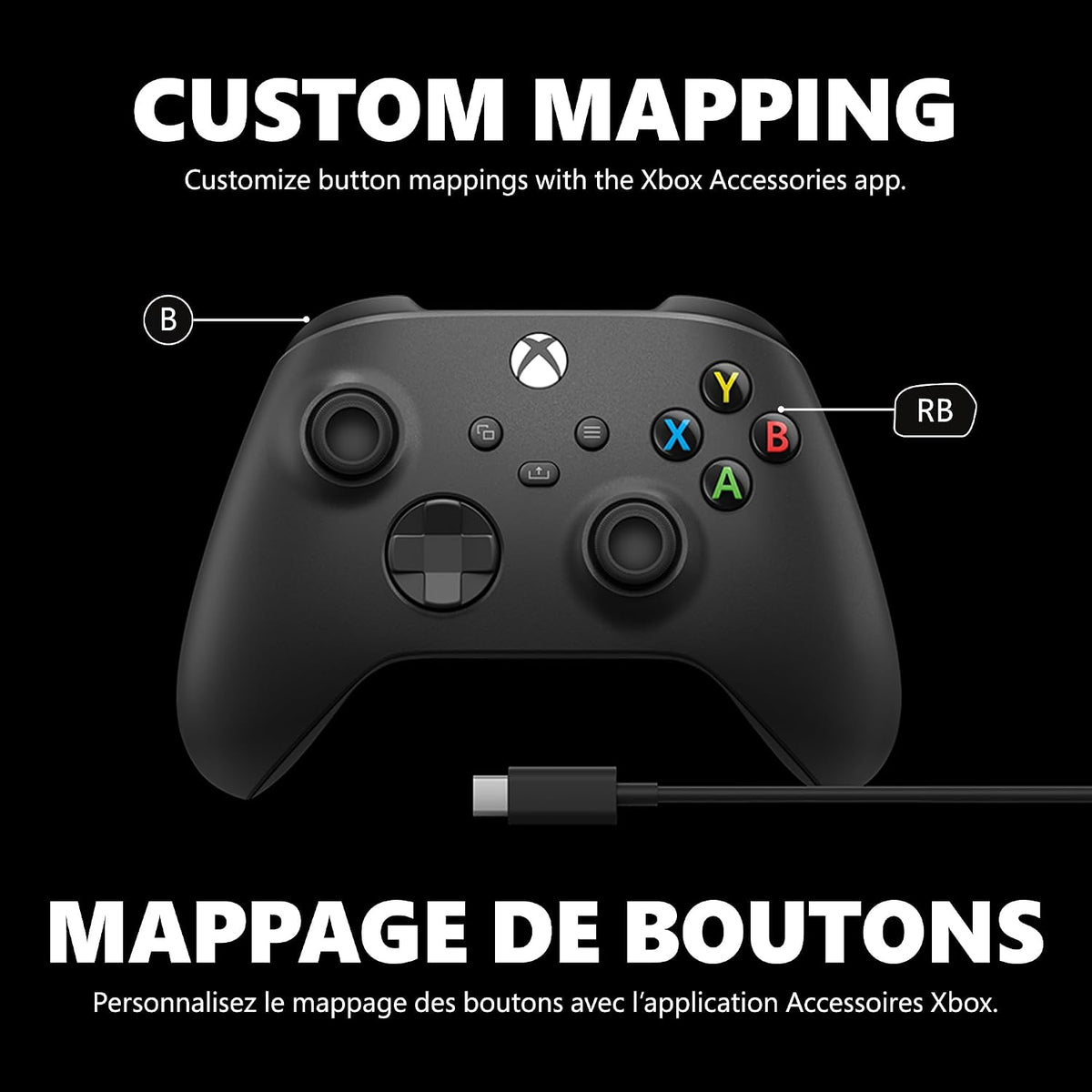 XBOX Core Wireless Gaming Controller + USB-C Cable for Series X|S, One, Windows PC, Android, and iOS