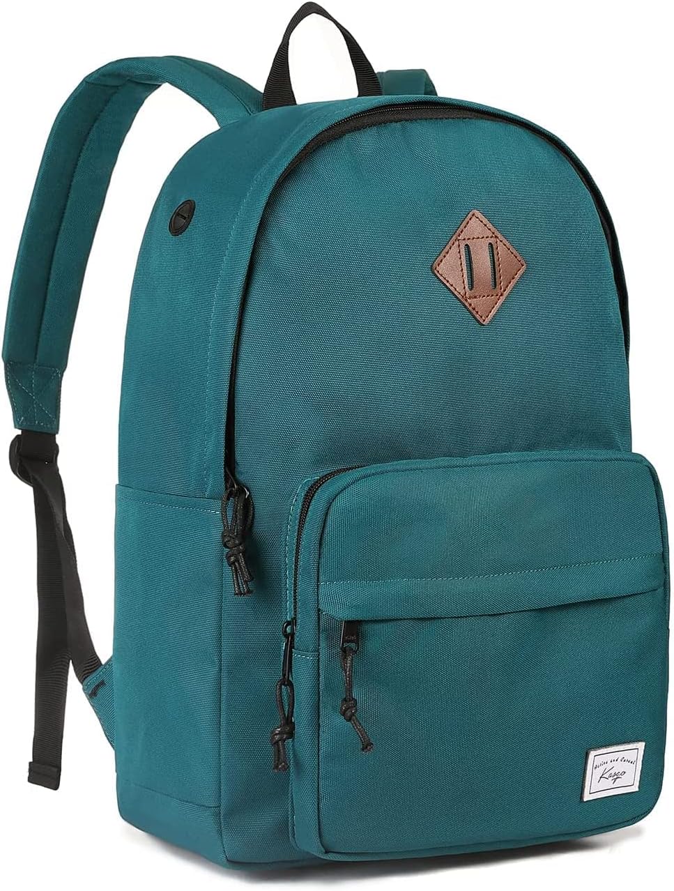 School Backpack, Kasqo 15.6 Inch Classic Lightweight Water-Resistant Backpack for Men Women Teens Girls Boys Kids to School, College, Travel, Work, Black - PuriLite