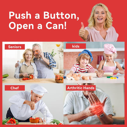 Osnil Rechargeable Electric can Opener for Seniors, Arthritis and Mum Automatic Open Any Size can with Smooth Edge Food-Safe with Rechargeable Battery and USB Cable - PuriLite