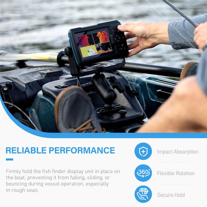 Bzsunway Medium Arm Marine Electronic/Depth Fish Finder Mount with 1.5" / C Size Ball, Medium Arm Marine Electronic/Depth Finder Mount, Suitable for Garmin, Lowrance and Helix 8-10 - PuriLite