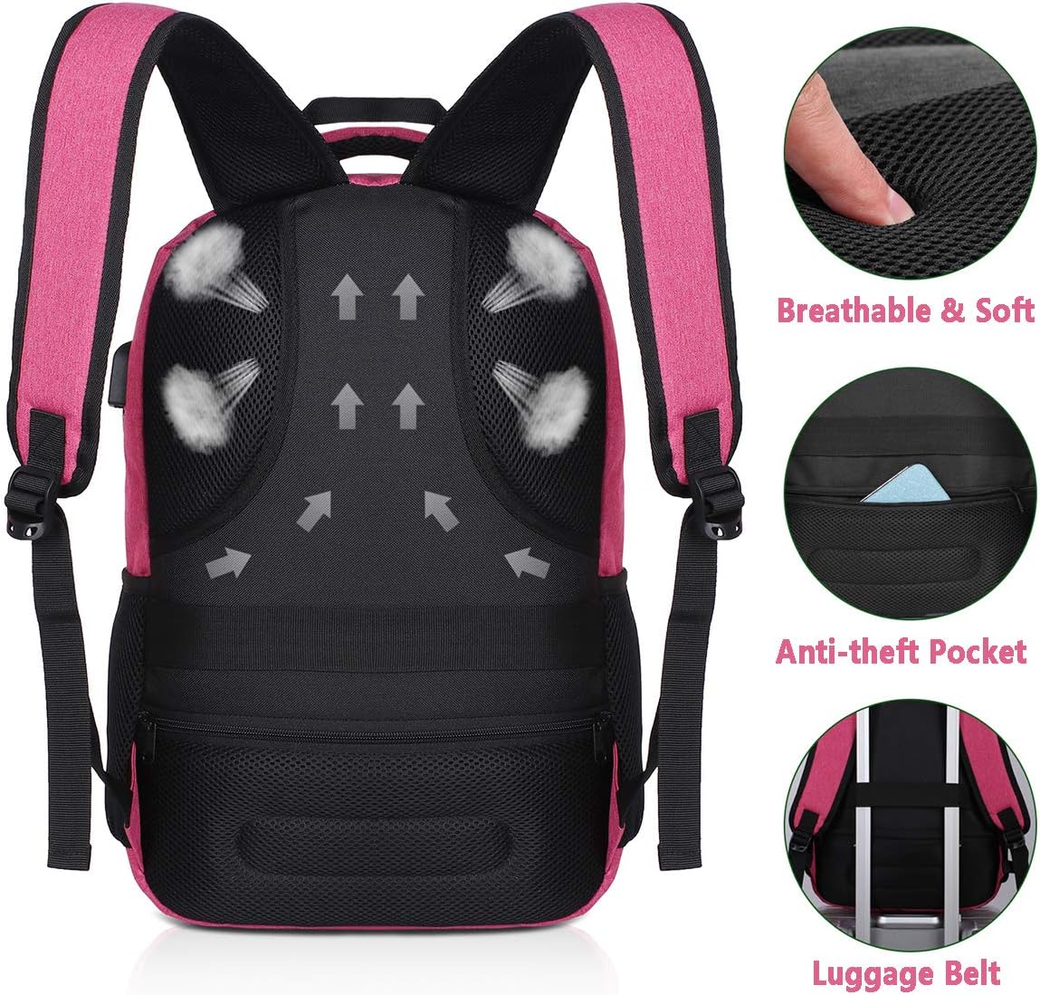 Backpack for Teen Girls,Boys School Backpack for Women with USB,College Backpack,Big Flower - PuriLite