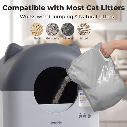 Self Cleaning Litter Box Automatic: Extra Large Self-Cleaning for Multiple Cats - APP-Controlled with Smart Sensors - Odor-Free - Safety Protection - Low Noise with Anti-Track Litter Mat - PuriLite