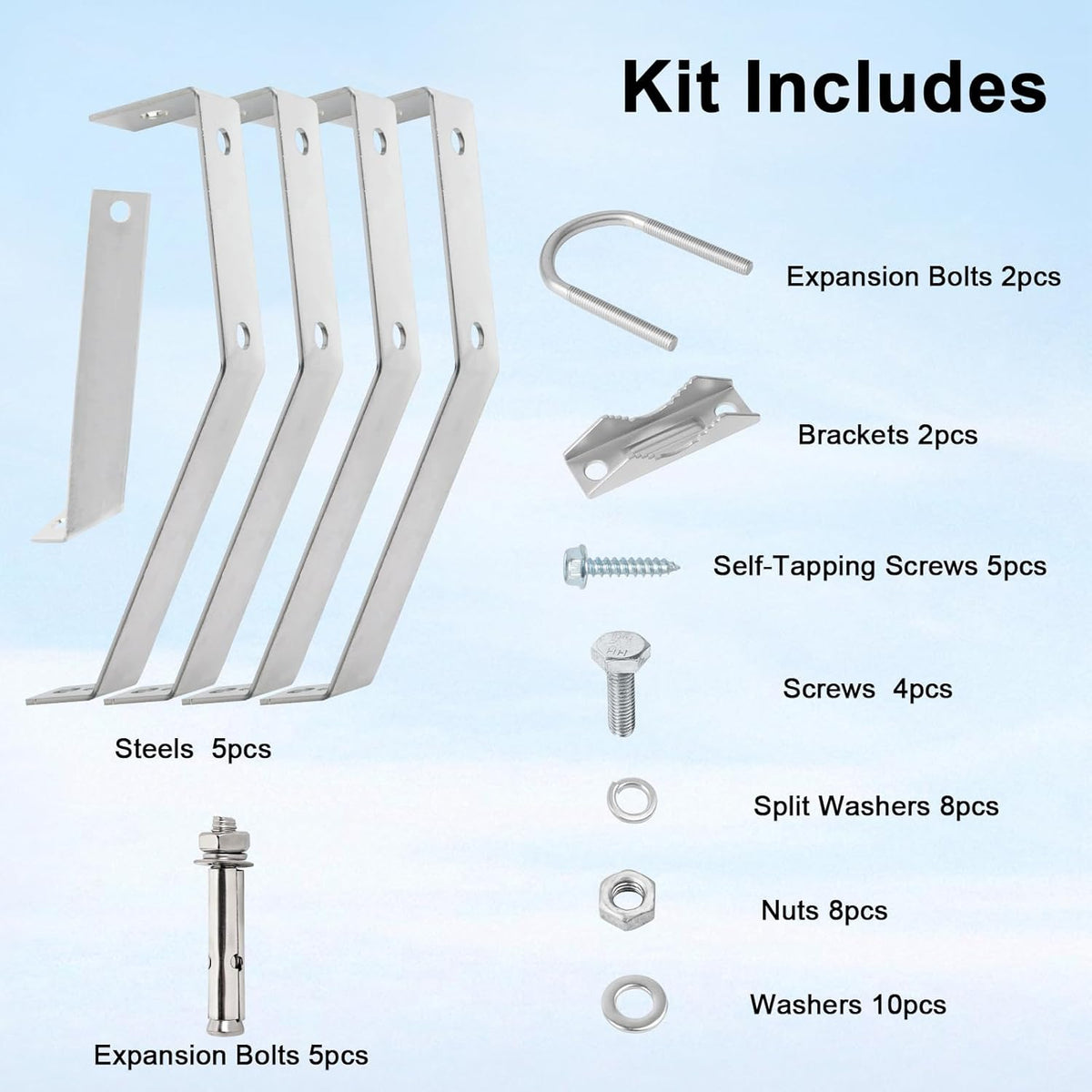 XRDS-RF 16 Inch Heavy-Duty Wall Mount Stand Off Mast for TV Antenna - Windproof Mounting Bracket (2-Leg + 2-Leg) - PuriLite