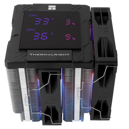 Thermalright Peerless Assassin 120 Digital ARGB Black CPU Air Cooler, Digital Screen Top Cover,6 Heatpipes Computer CPU Cooler, for AM4/AM5,Intel LGA1700/1851/1150/1151/1200,PC Cooler-Black ARGB - PuriLite