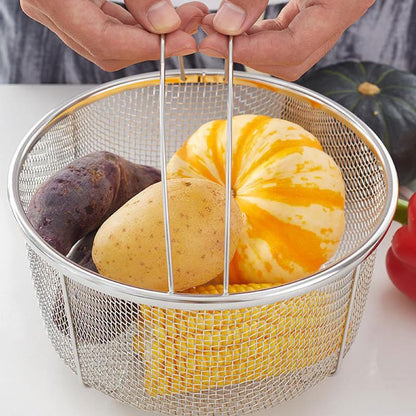 Purilite Select Stainless Steel Deep Fryer & Steamer Basket - PuriLite