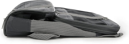 Sherpa Original Deluxe Travel Bag Pet Carrier, Airline Approved & Guaranteed-On-Board - Mesh Panels & Spring Frame, Locking Safety Zippers, Machine Washable Liner - Charcoal Gray, Medium - PuriLite