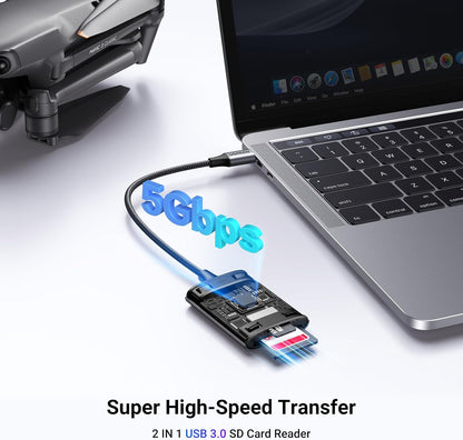 UGREEN SD Card Reader USB C 3.1 Micro SD Memory Card Adapter for SDXC SDHC, MMC, RS-MMC, Micro SDXC SDHC Compatible with iPhone 15 MacBook iPad Galaxy S23 A14 - PuriLite