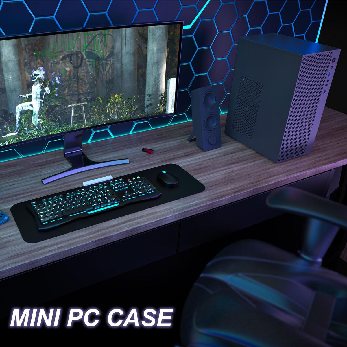 TGDGAMER T1 Micro ATX PC Case, Support MATX, Mini-ITX, Micro ATX case Slim, USB3.0x1, USB2.0X1, I/O Port, Black - PuriLite