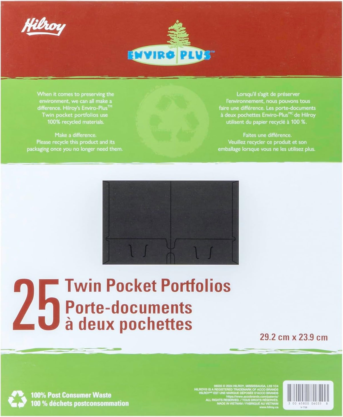 Hilroy Twin Pocket Portfolios, 9.5" x 11.75", 4-Pack, Assorted Colours (06042) - PuriLite