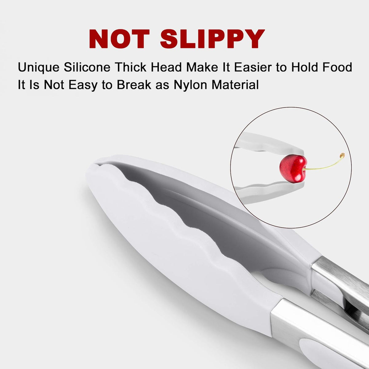 Purilite Select Silicone &amp; Stainless Steel Kitchen Tongs - PuriLite