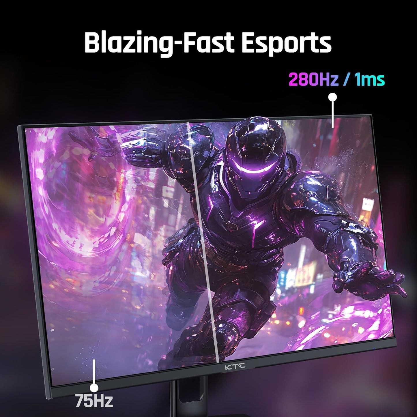 KTC 32 Inch 2K Computer Monitor, IPS 1440p Monitor with Ultra-Thin Bezels, HDR10, Freesync/G-sync, HDMI/DP Ports, Tilt Adjustable, Eyecare, Ideal for Business, Office, and Casual Gaming - PuriLite