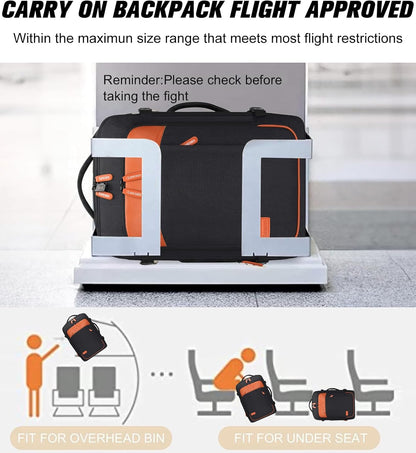 Lumesner Carry on Backpack, Extra Large 40L Flight Approved Travel Backpack for Men & Women - PuriLite
