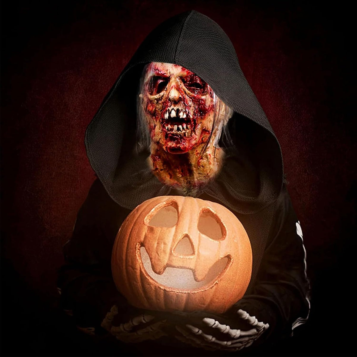 Hyper-Realistic Zombie Latex Mask, Hand-Painted for Halloween Horror Party & Haunted House