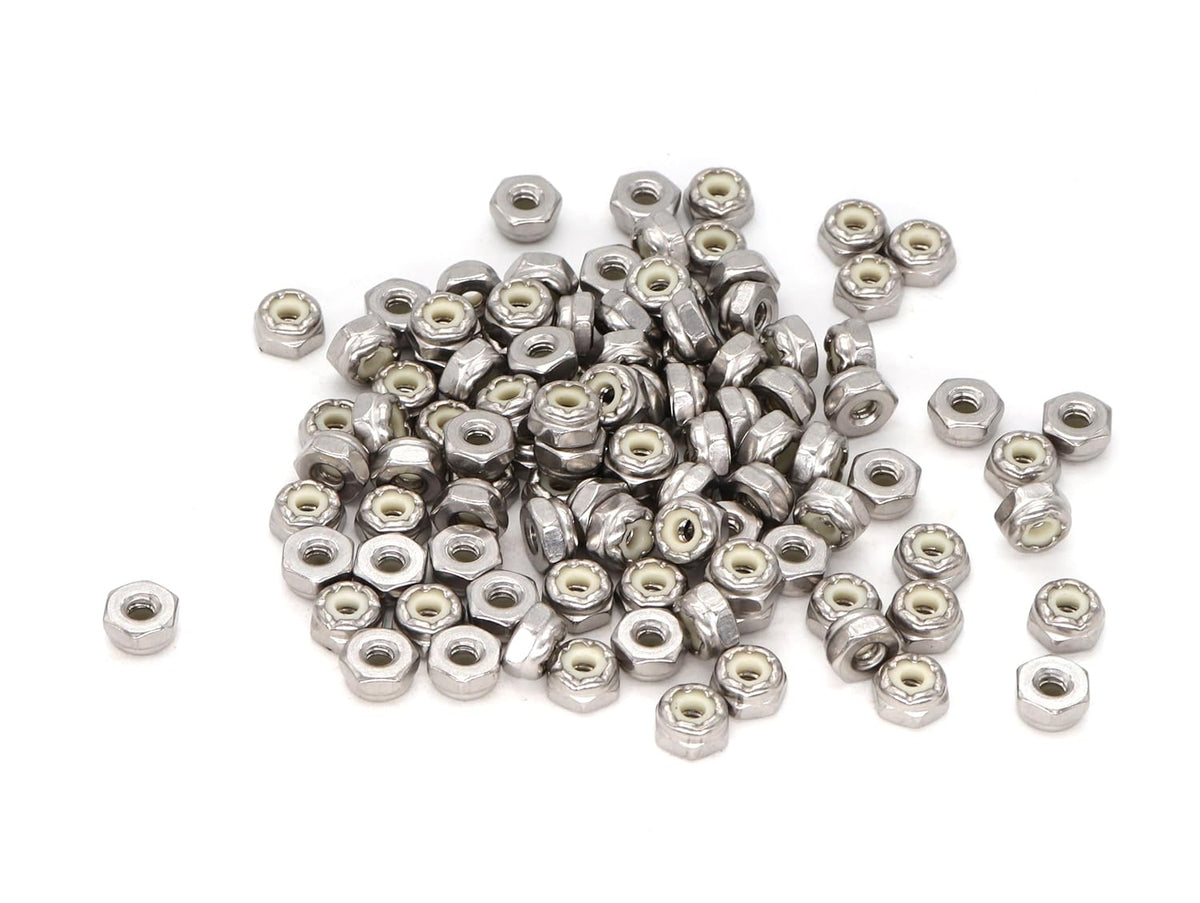 binifiMux 50pcs 1/4-20 Nylon Inserted Self Locking Nuts 304 Stainless Steel - PuriLite