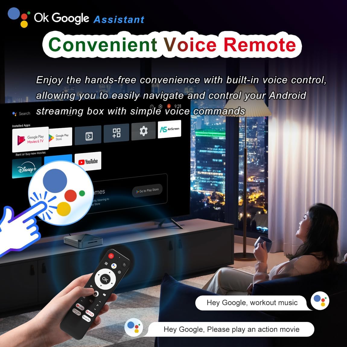 LEFFOT Android TV Box 2025,4K UHD Steaming Devices for TV,2GBRAM + 8GBROM,with HDR10,2.4G&5G WIFI6,BT 5.0,Smat TV Box RK3518 - PuriLite