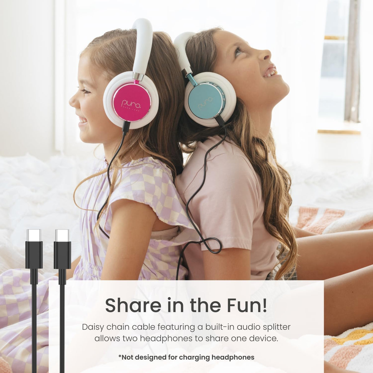 Puro Sound Labs BT2200 Plus Volume Limited Kids’ Bluetooth Headphones (Blue) - PuriLite