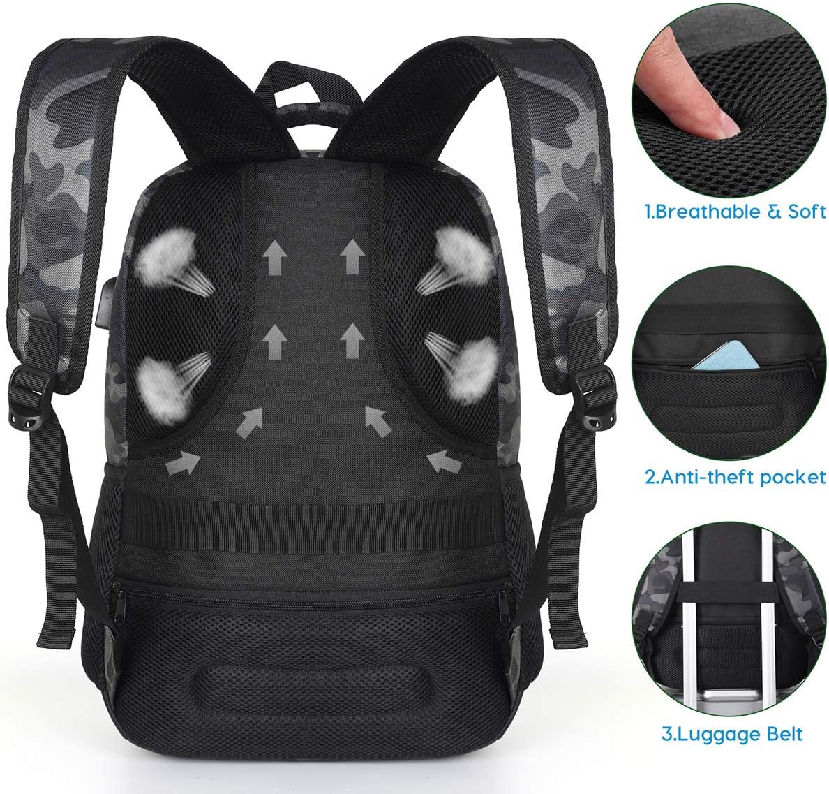 Backpack for Teen Girls,Boys School Backpack for Women with USB,College Backpack,Big Flower - PuriLite