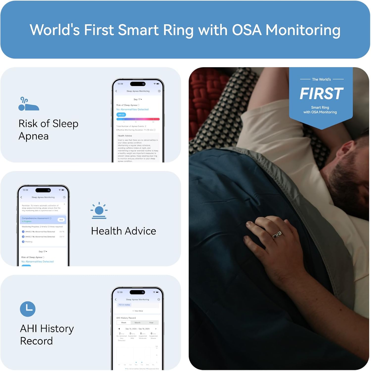 RingConn Gen 2 Smart Ring, No App Subscription, Size First with Sizing Kit, 12-Day Battery Life, Stress/Women's Health Tracker, Compatible with Android & iOS (Black, Size 8) - PuriLite