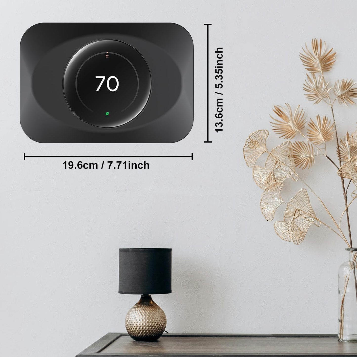 BAOKZZOM Nest Thermostat Wall Plate Cover Replacement Compatible with Google Nest Learning Thermostat (4th Gen), Practical Nest Learning Thermostat 4 Trim Kit, Snap fit Design (Black, 1 Pack) - PuriLite