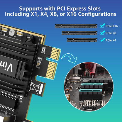 10G PCI-E Network Card with 10Gbps Dual RJ45 Ports, Intel X540-T2 Conrtoller, VIMIN 10Gb Ethernet Adapter Card Compatible with PCI Express X8, X16, Support Windows/Windows Server/Linux/VMware - PuriLite