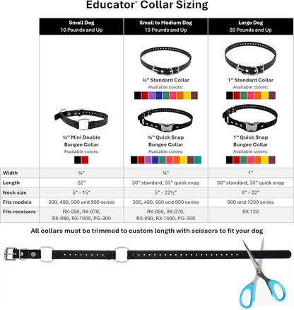 Educator ET-BUC034 Biothane Collar, 3/4-Inch, Black - PuriLite