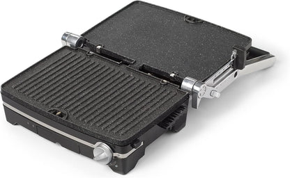 Starfrit The Rock Panini Press - Rock.Tec Non-Stick Reversible Plate - Opens 180 Degrees - Adjustable Temperate Control - PuriLite