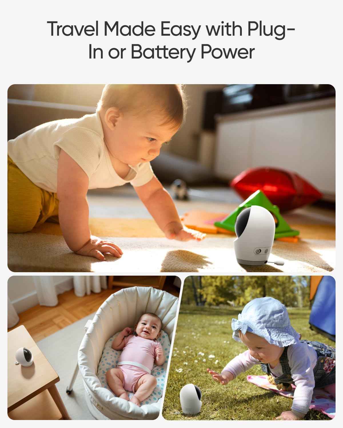 eufy Baby Monitor E21 with 4K Camera, Hybrid Wi-Fi and No Wi-Fi Connection, App and Monitor Control, Ultra-Clear Night View, Pan-Tilt, 8× Zoom, Portable Camera with Built-In Battery, ANR, Smart Alerts - PuriLite