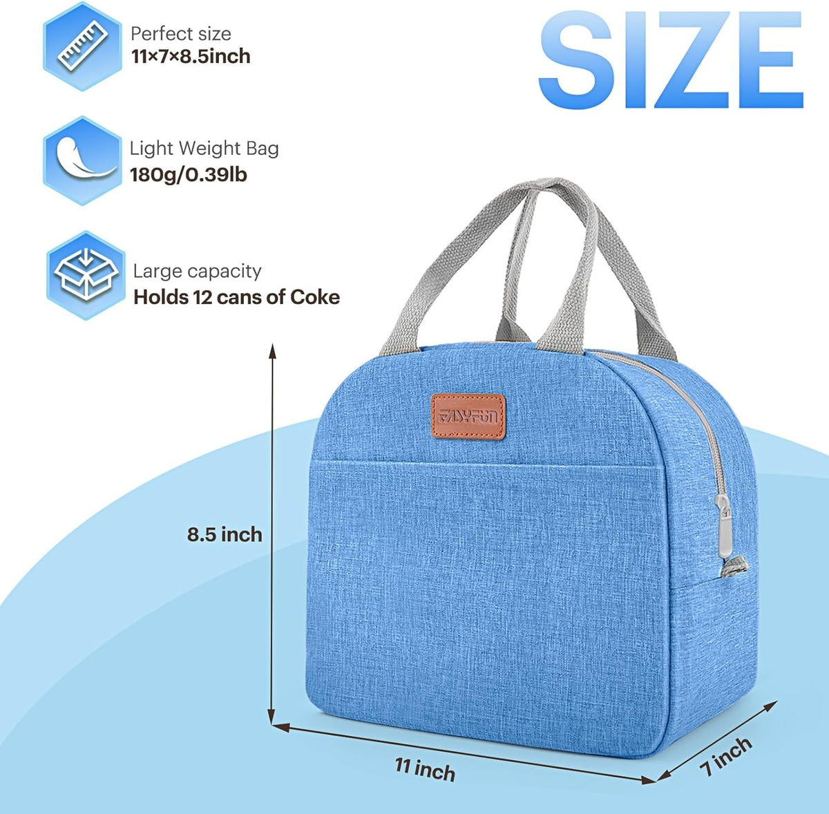 Lunch Bag for Women & Men Adult Insulated Lunch Box, Small Leakproof Cooler Food Lunch Containers Reusable High Capacity Lunch Tote Bags for Work, Travel, Outdoor - PuriLite