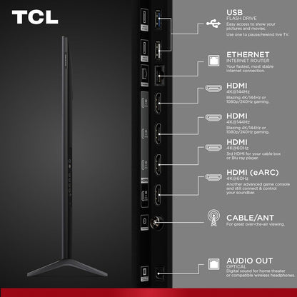 TCL 55-Inch QM6K Series QLED 4K Smart QD-Mini LED TV with Google TV (2025 Model) New Halo Control System, LD500 Precise Dimming Series, High Contrast HVA Panel, 144Hz Native Panel Refresh Rate - PuriLite