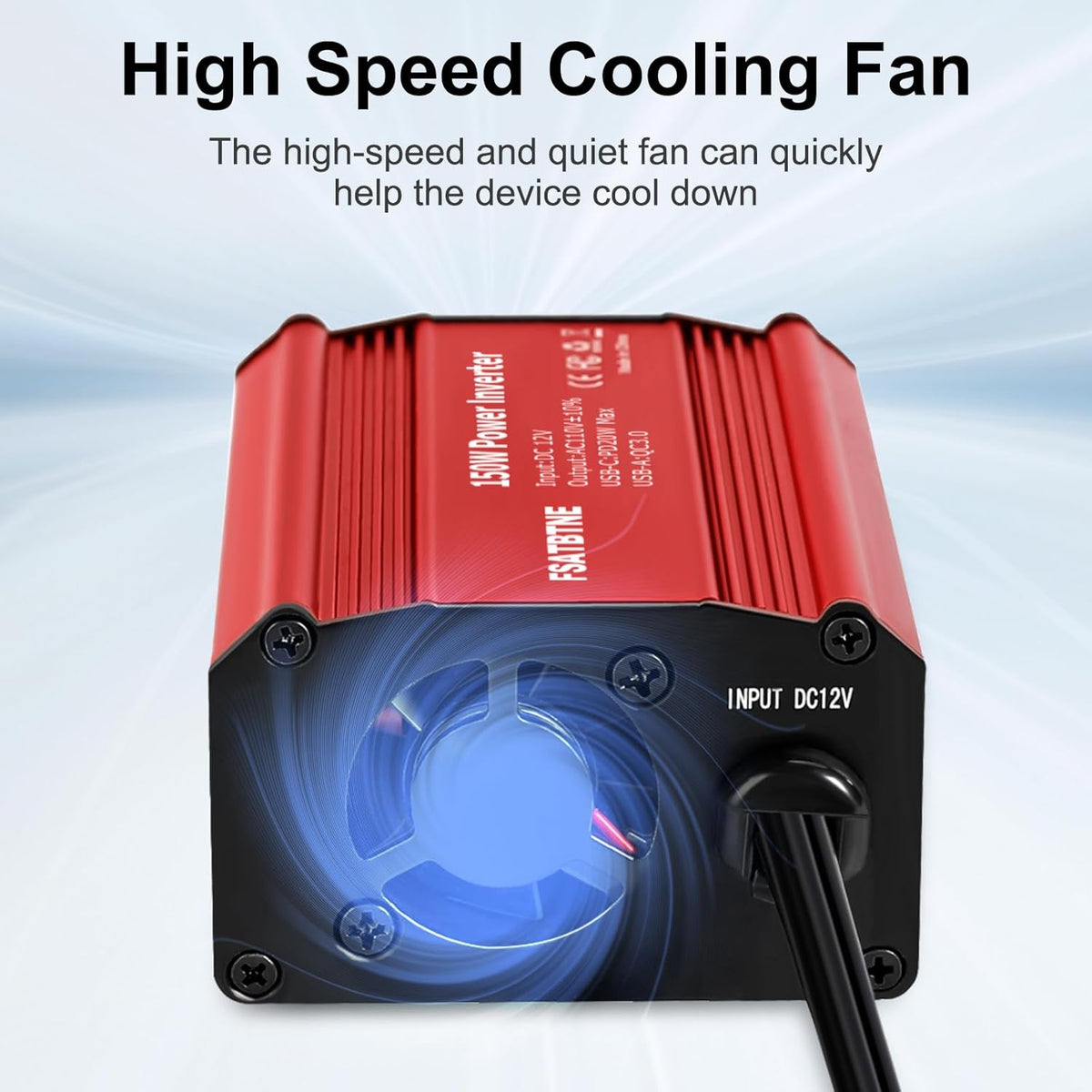 FSATBTNE 400W Power Inverter 12V DC to 110V AC Car Plug Adapter Outlet Converter with [65W PD USB-C] & [18W QC USB-A] Fast Charging Ports and 2 AC Outlets Car Power Inverters for Vehicles - PuriLite
