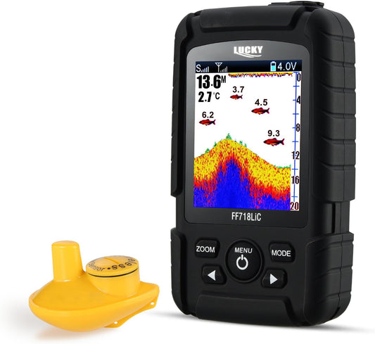 LUCKYLAKER Portable Fish Finder for Recreational Fishing from Dock, Shore or Bank Depth Finder - PuriLite