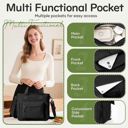Lunch Bag Insulated Lunch Box Leakproof Lunch Tote Bags for Women Men,Portable Thermal Cooler Bag Lunch Containers with Shoulder Strap for Work, Family, Picnic, School, Outdoor,BBQ C2-Pinkpurple - PuriLite