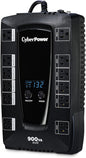 CyberPower AVRG900LCD Intelligent LCD UPS System, 900VA/480W, 12 Outlets, AVR, Compact - PuriLite