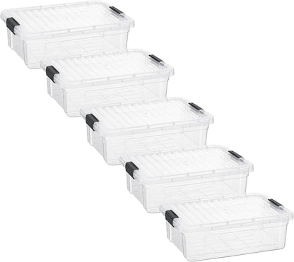 Superio Storage Bins with Lids- 3 Pack, 1.85 Qt Clear Boxes for Organizing, Stackable Plastic Containers- BPA Free, Non-Toxic, Odor Free, Organizer for Home, Office, Dorm - PuriLite