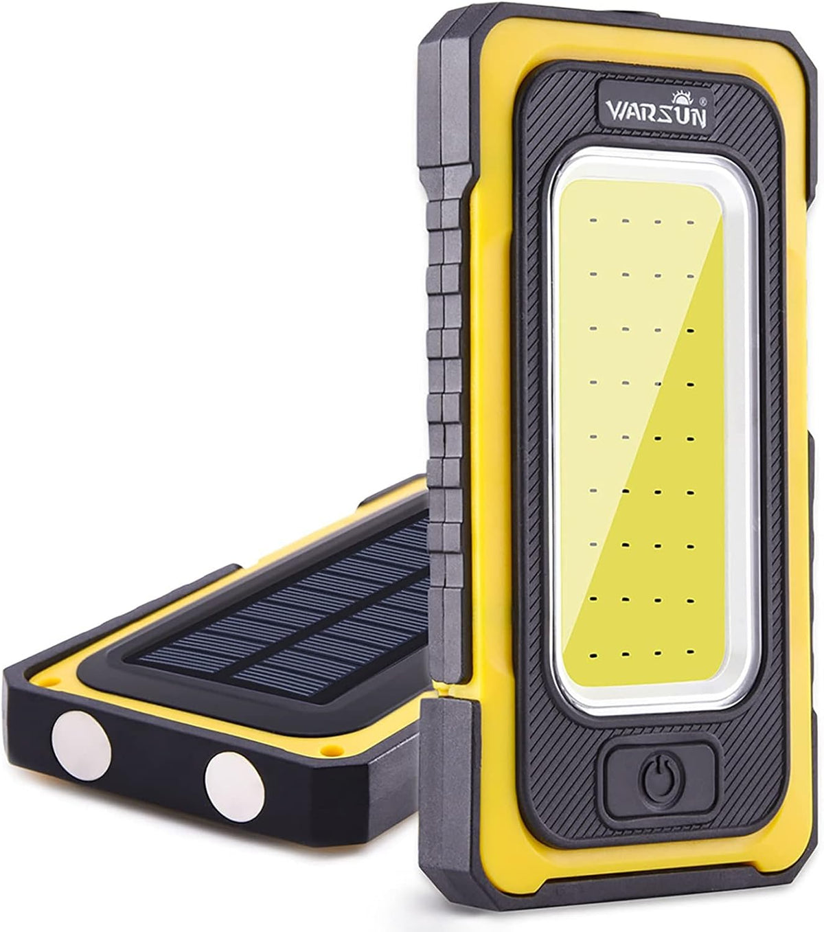 WARSUN Led Work Light Rechargeable, Portable Magnetic Work Light, LED Flood Light Waterproof for Outdoor Camping Hiking Emergency Car Repairing (USB + Solar Charging, Blue) - PuriLite