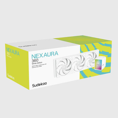 Sudokoo NEXAURA 240 Liquid CPU Cooler: 240mm AIO CPU Cooler with PWM Pump & ARGB Pump Head - Water Cooling with FDB Fans for Intel LGA 1851/1700/1200/115X AMD AM5/AM4 - Black - PuriLite