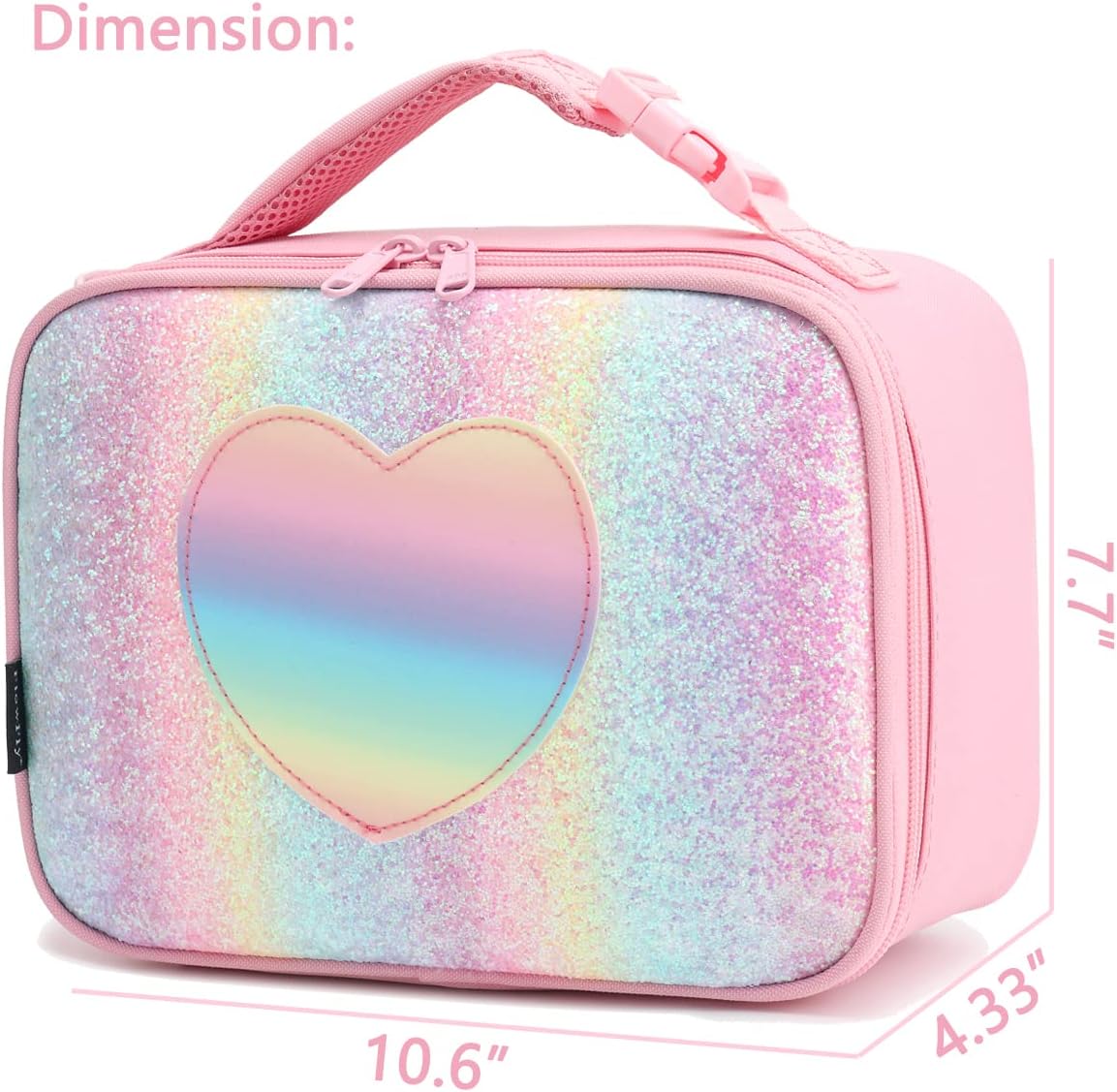 FlowFly Kids Lunch Box Insulated Soft Bag Mini Cooler Back to School Thermal Meal Tote Kit for Girls, Boys, Black - PuriLite