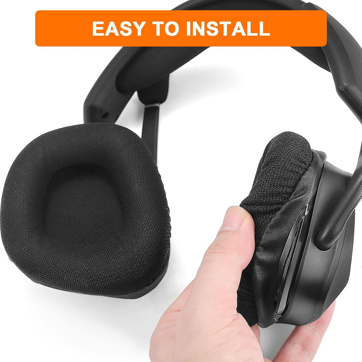 GVOEARS Replacement Ear Pads Cushions for Corsair Void/Void Pro/Void Pro RGB/Void Pro RGB SE/Void Pro Elite/RGB Wireless Earpads Gaming Headsets, Mesh Fabric with Soft Protein Leather(Black) - PuriLite