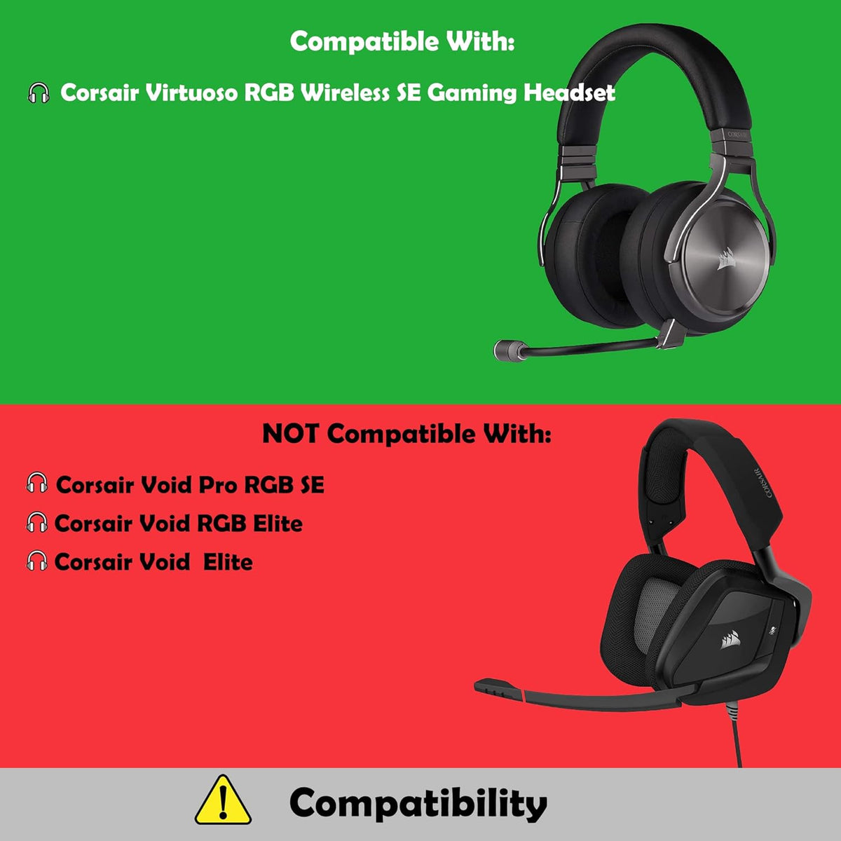 ACCOUTA Durable Replacement Earpads Cushions Compatible with Corsair Virtuoso RGB Wireless SE Gaming Headset Ear Pads with Breathable Fabric Foam - PuriLite