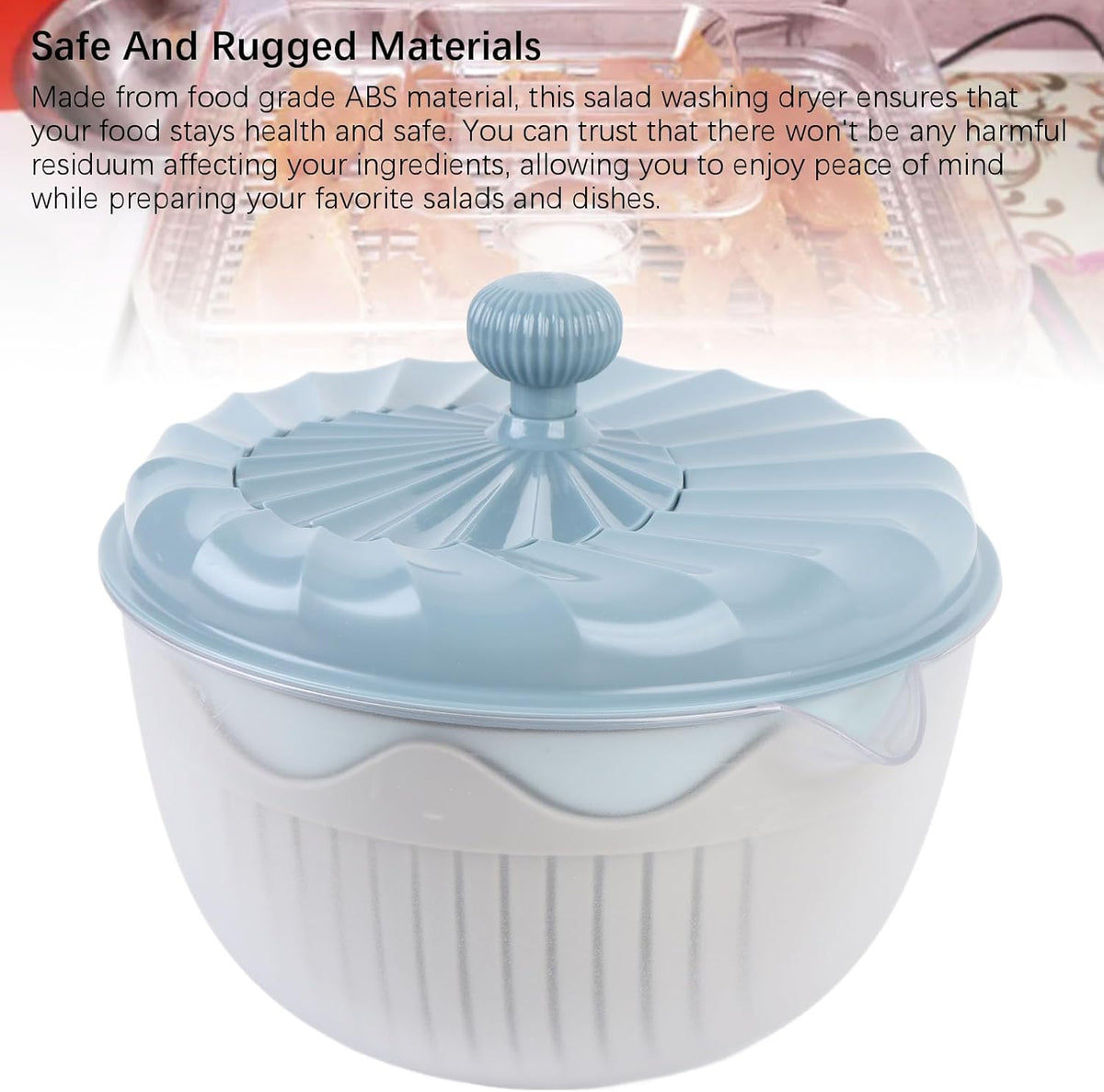 Salad Spinner High Efficiency Multifunctional Easy Using Vegetable Washer and Salad Chopper for Home (Beige) - PuriLite