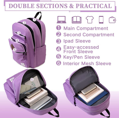 School Backpack for Men Women,Vaschy Lightweight School Bag Bookbag Casual Daypack for High School/College/Teens/Travel/Work - PuriLite