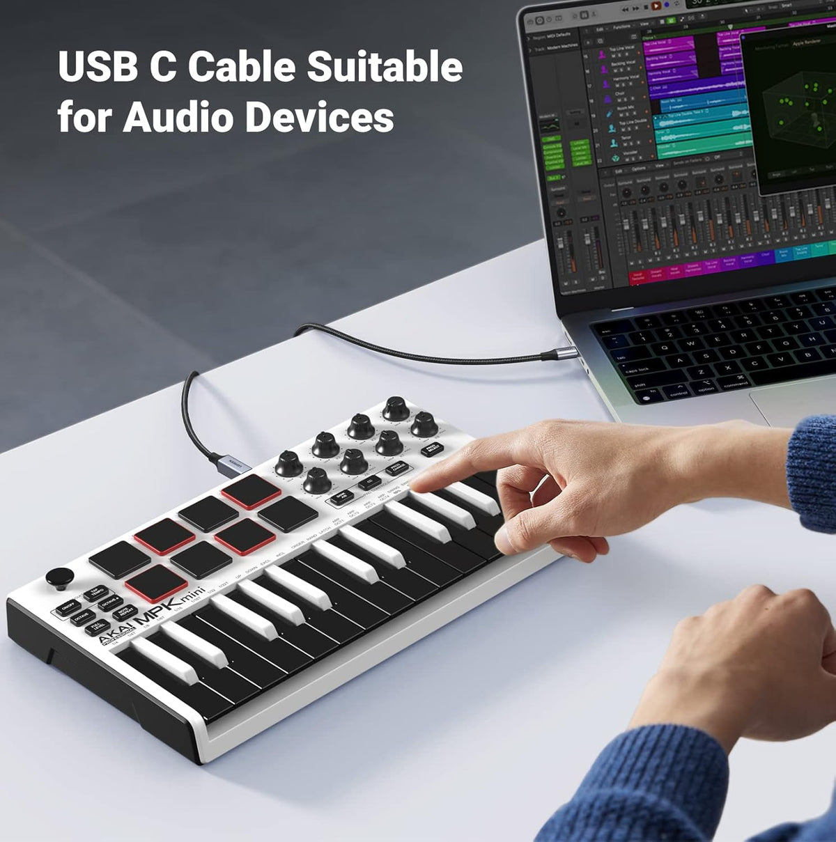 UGREEN USB C Printer Cable C to A Printer Scanner Braided MIDI Cable Compatible with DJ Controller, MIDI Keyboard, Digital Mixing Console, Piano Keyboard for MacBook Pro, iPad, 6ft - PuriLite